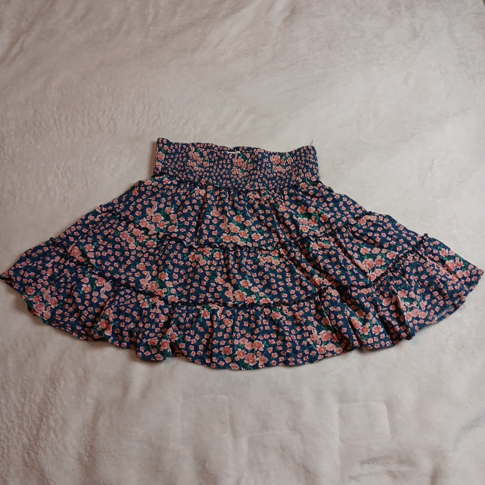 Preppy Cottagecore Floral Print American Esgle Women's Skirt